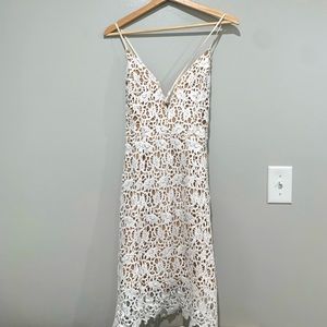 White and tan dress size XS brand is J.O.A. Los Angeles